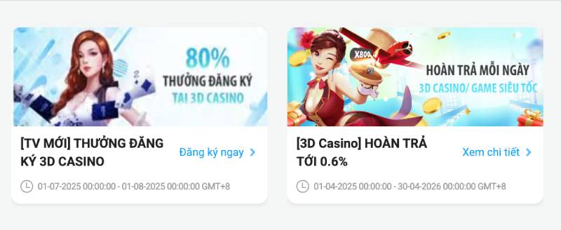 Nhiều ưu đãi hấp dẫn được thiết kế riêng biệt cho các trò chơi bài